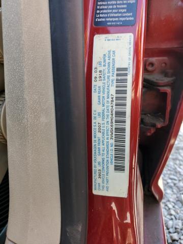 2004 Volkswagen Jetta Gls VIN: 3VWSK69M04M047847 Lot: 59204634