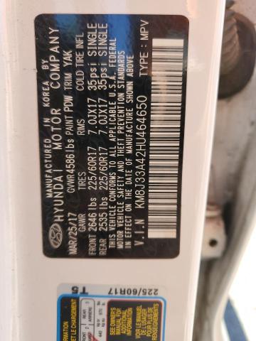 2017 Hyundai Tucson Limited VIN: KM8J33A42HU464650 Lot: 60689914