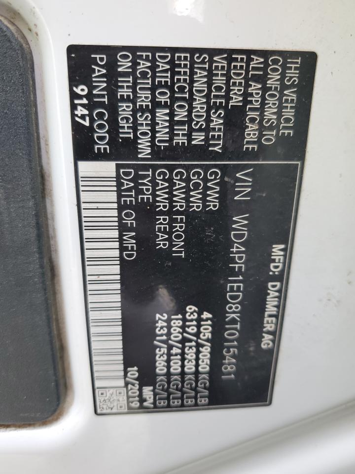 WD4PF1ED8KT015481 2019 Mercedes-Benz Sprinter 2500/3500