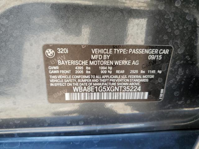 2016 BMW 320 I VIN: WBA8E1G5XGNT35224 Lot: 59526474