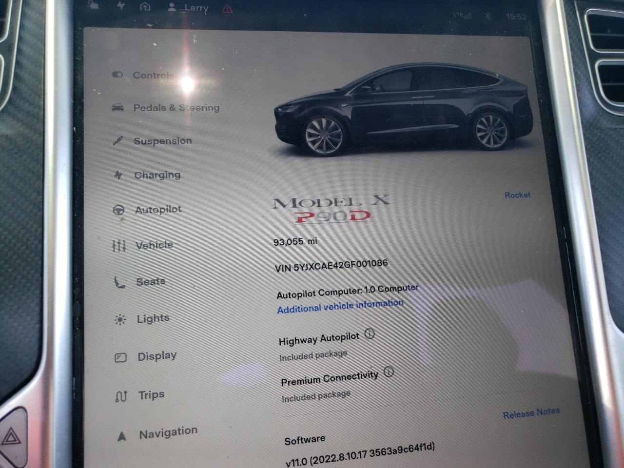 5YJXCAE42GF001086 2016 Tesla Model X