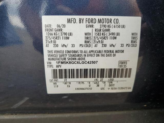 2020 Ford Explorer St VIN: 1FM5K8GC6LGC42507 Lot: 58483454