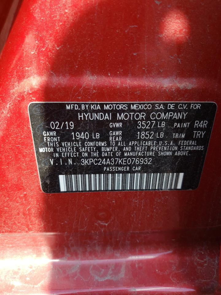 3KPC24A37KE076932 2019 Hyundai Accent Se