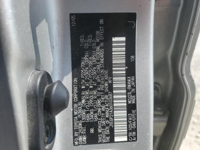 2006 Toyota Highlander Limited VIN: JTEGP21A360103687 Lot: 58676824