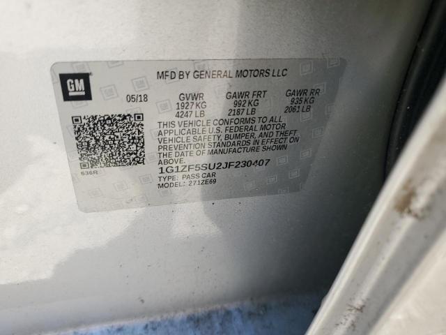 2018 Chevrolet Malibu Hybrid VIN: 1G1ZF5SU2JF230407 Lot: 60143844