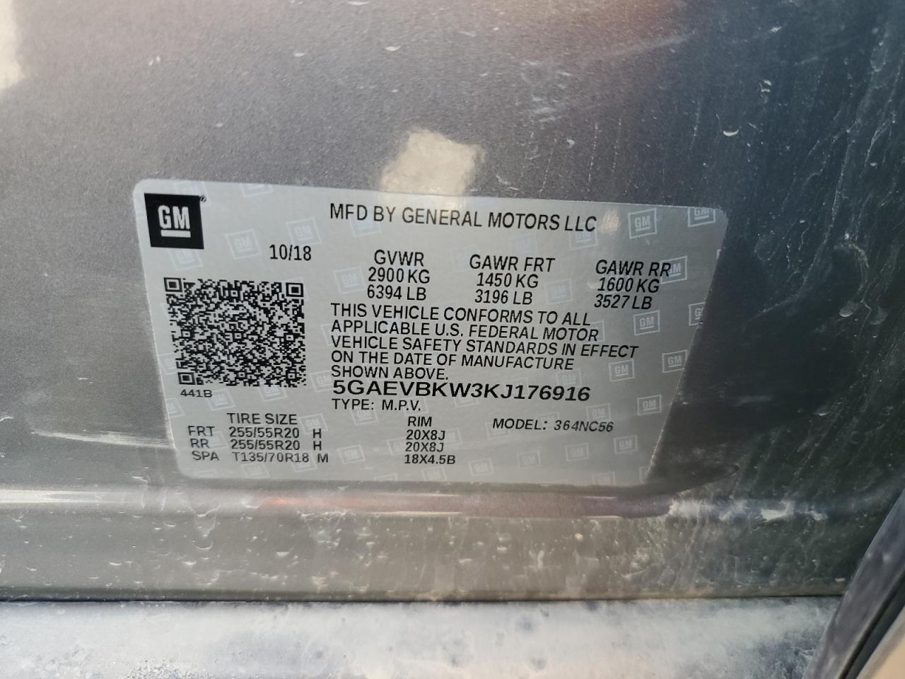 5GAEVBKW3KJ176916 2019 Buick Enclave Premium