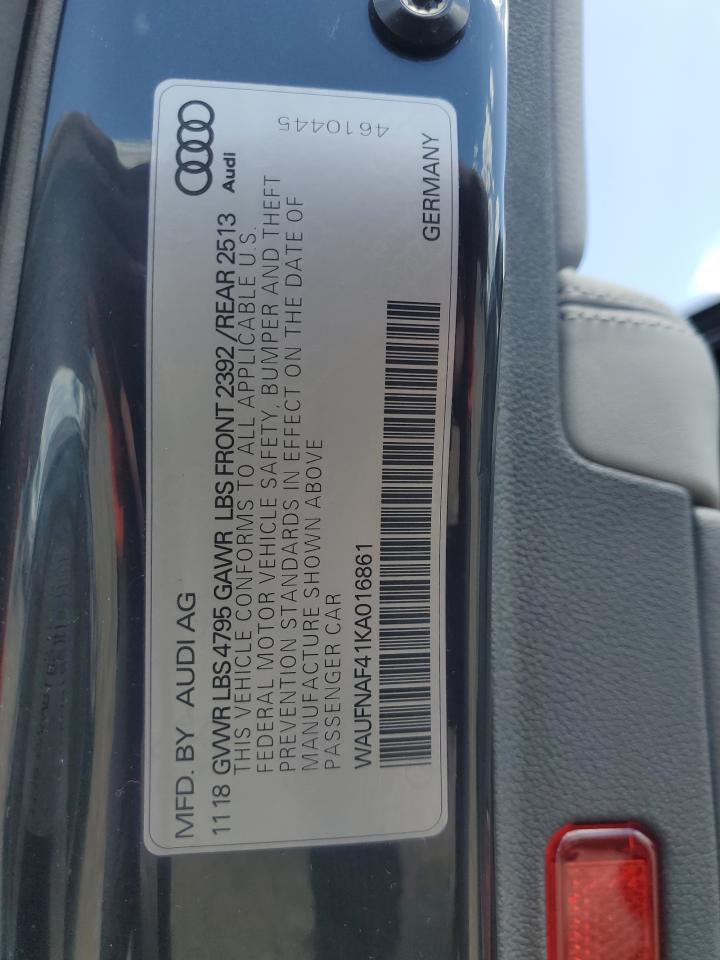 WAUFNAF41KA016861 2019 Audi A4 Prestige