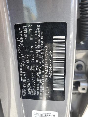 2022 Hyundai Elantra Blue VIN: KMHLM4AJ1NU022990 Lot: 58353744