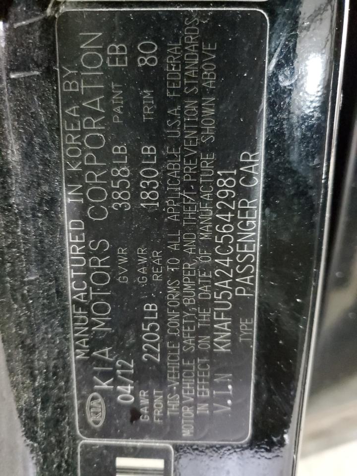 KNAFU5A24C5642981 2012 Kia Forte Ex