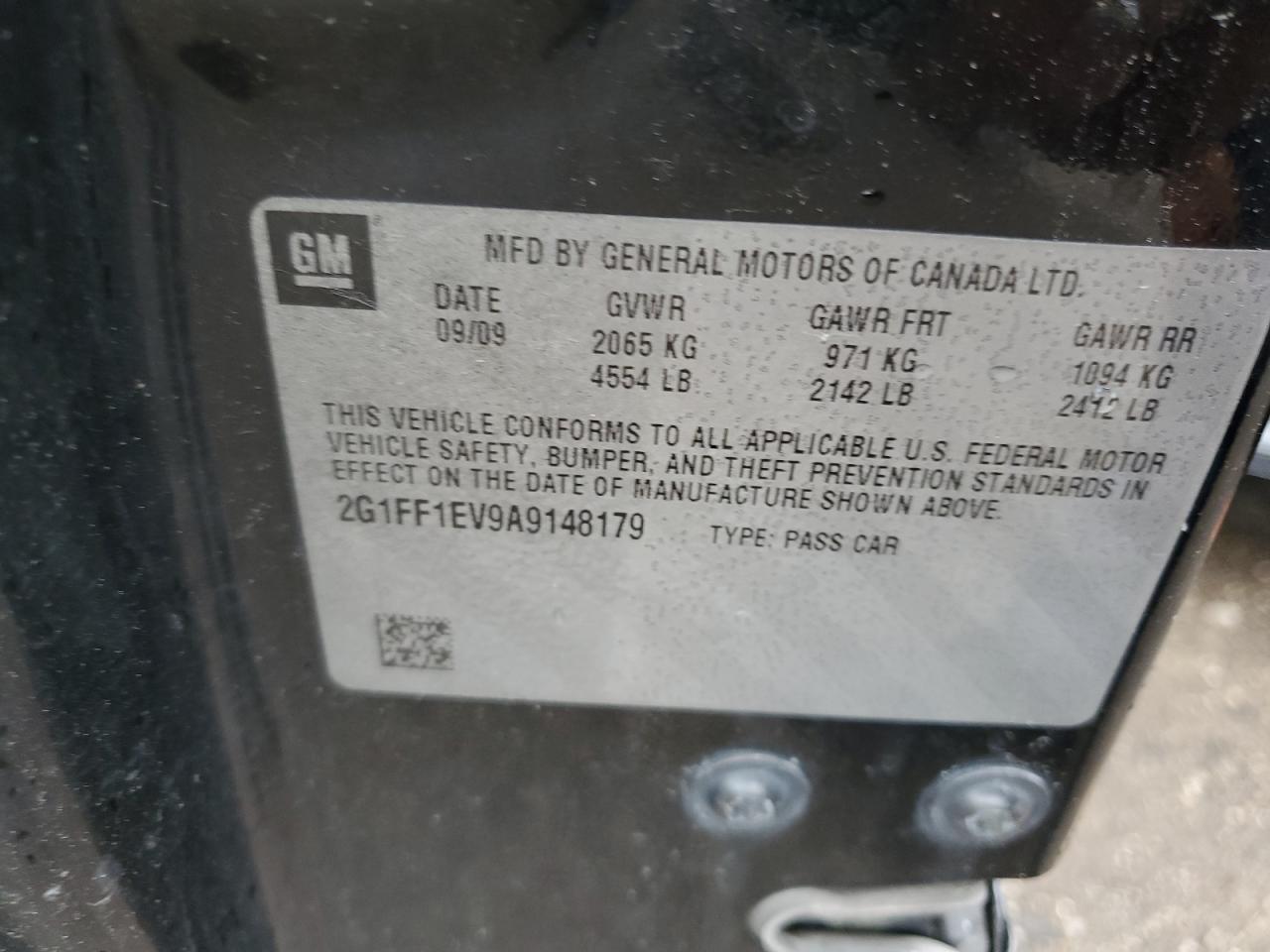 2G1FF1EV9A9148179 2010 Chevrolet Camaro Lt