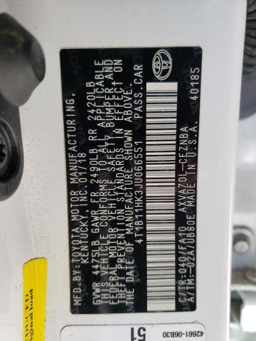 2018 TOYOTA CAMRY L - 4T1B11HK3JU066551