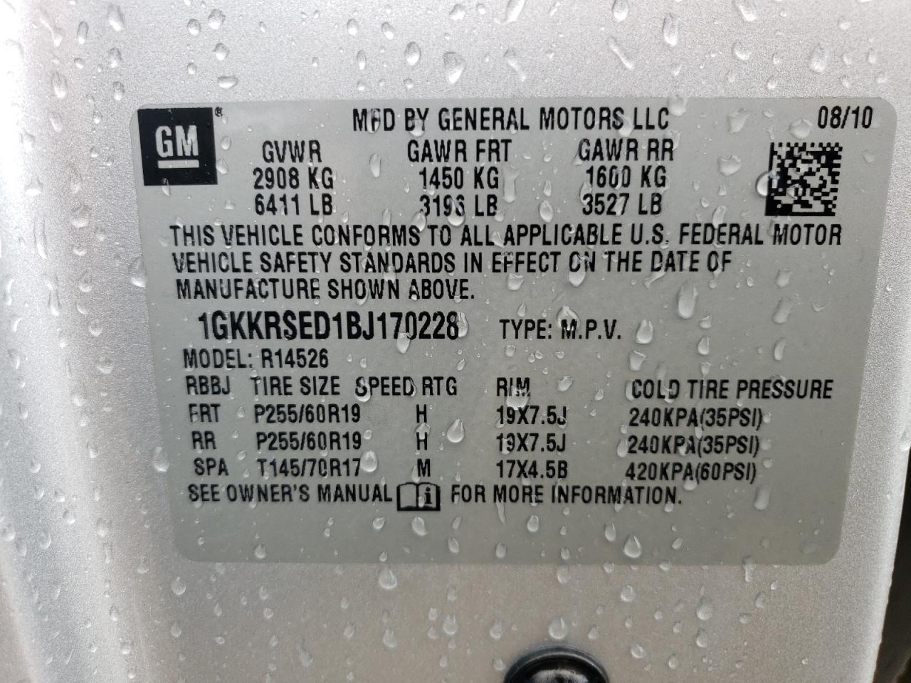 1GKKRSED1BJ170228 2011 GMC Acadia Slt-2