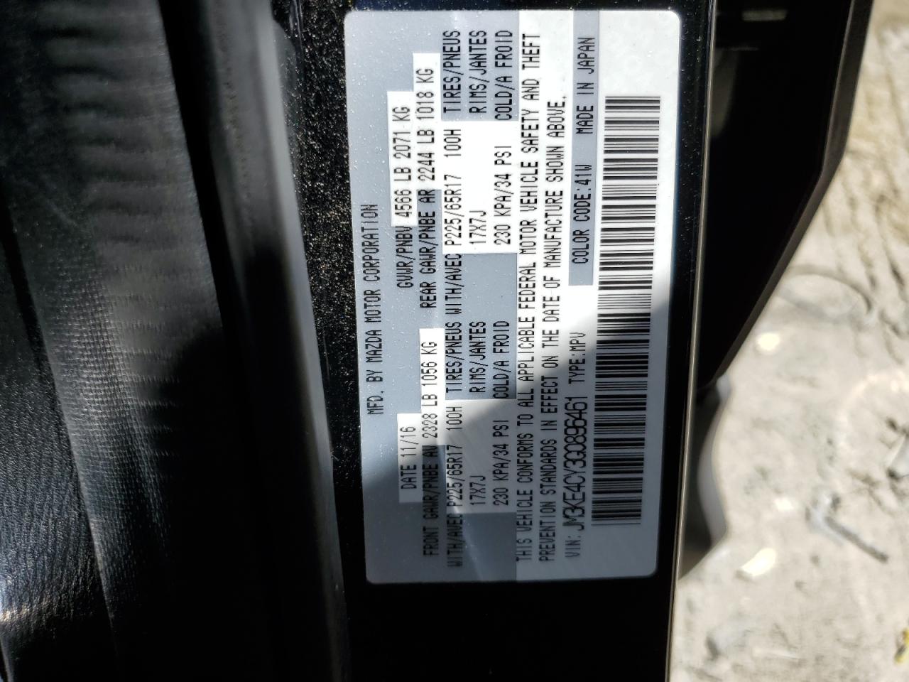 JM3KE4CY3G0896461 2016 Mazda Cx-5 Touring