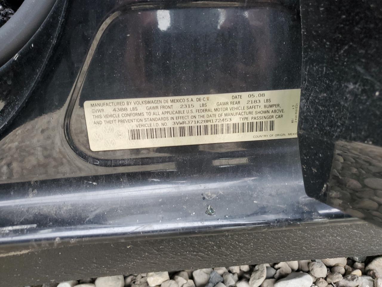 3VWRJ71K28M172453 2008 Volkswagen Jetta Wolfsburg