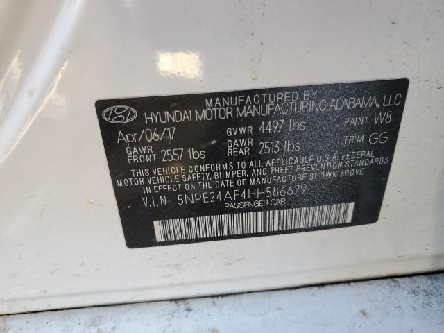 2017 Hyundai Sonata Se VIN: 5NPE24AF4HH586629 Lot: 59262754
