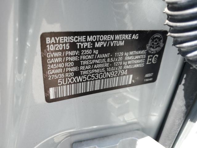 VIN 5UXXW5C53G0N92794 2016 BMW X4 no.13