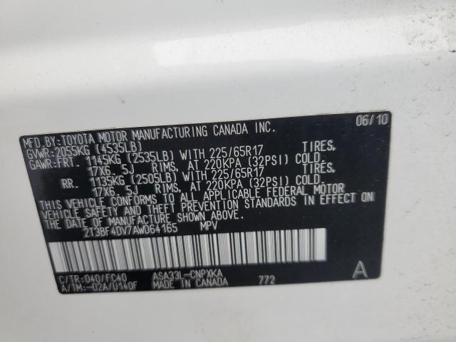 2010 Toyota Rav4 VIN: 2T3BF4DV7AW064165 Lot: 57690704