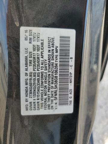 2016 Honda Odyssey Se VIN: 5FNRL5H38GB106394 Lot: 59865164