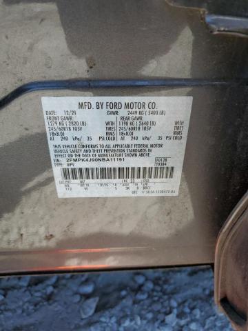 2022 Ford Edge Sel VIN: 2FMPK4J90NBA11191 Lot: 58011384