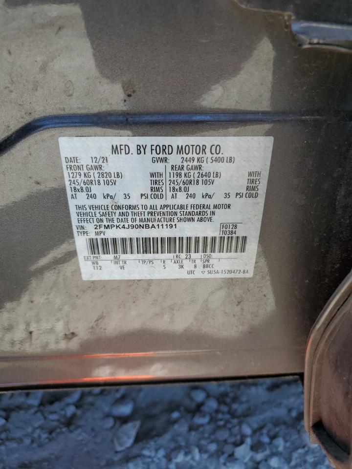 2FMPK4J90NBA11191 2022 Ford Edge Sel