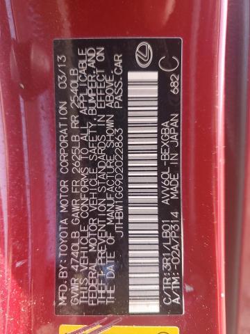 2013 Lexus Es 300H VIN: JTHBW1GG9D2022863 Lot: 57151184