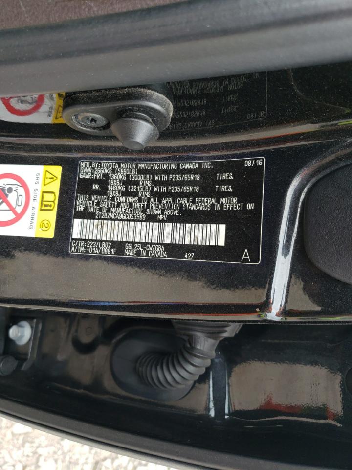 2T2BZMCA9GC053589 2016 Lexus Rx 350 Base