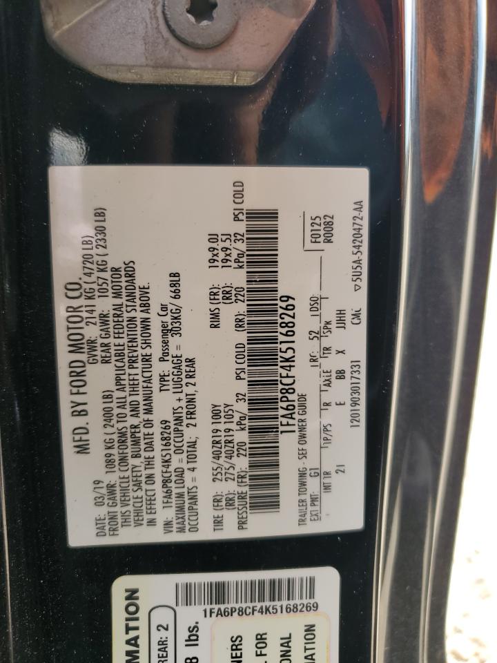 1FA6P8CF4K5168269 2019 Ford Mustang Gt