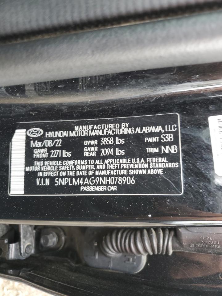 5NPLM4AG9NH078906 2022 Hyundai Elantra Sel