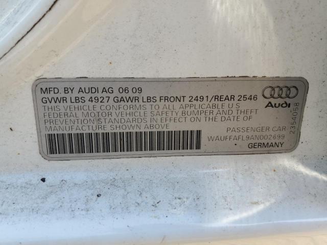 2010 Audi A4 Premium Plus VIN: WAUFFAFL9AN002699 Lot: 58244554