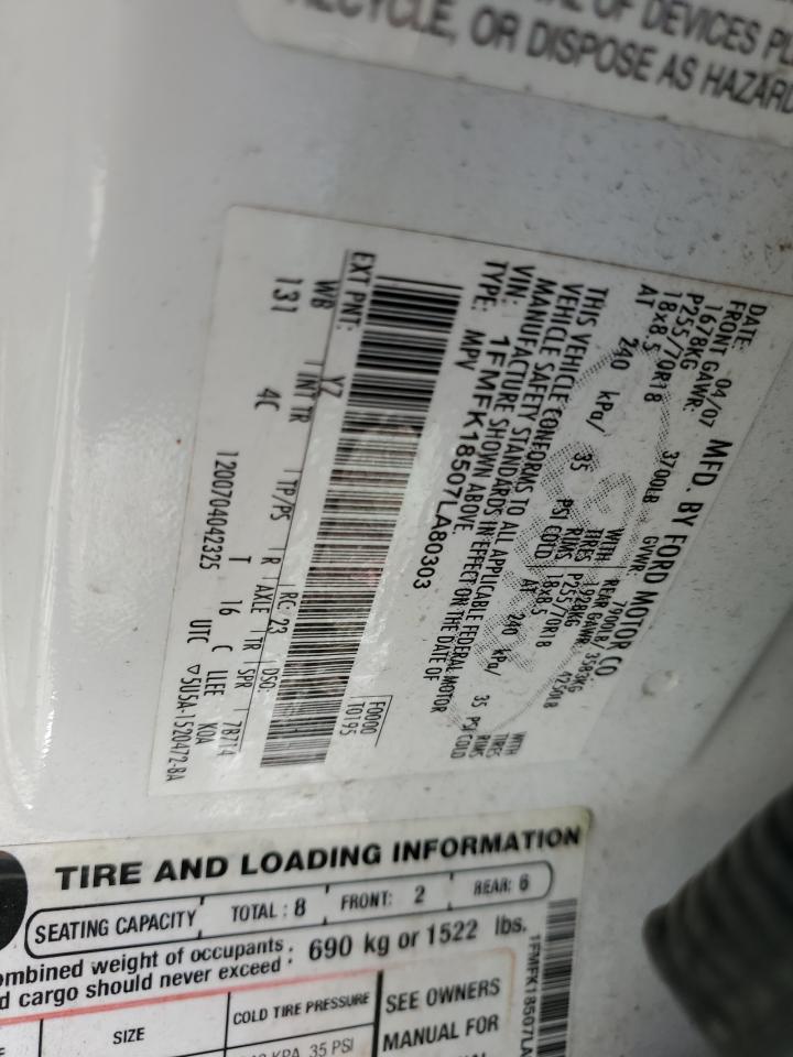 1FMFK18507LA80303 2007 Ford Expedition El Eddie Bauer