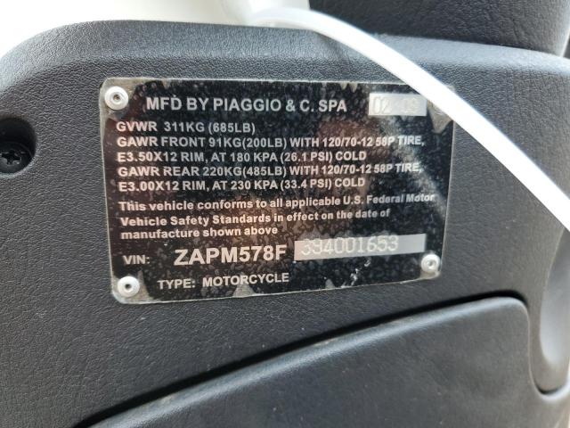 2009 PIAGGIO MOTORCYCLE - ZAPM578F394001653