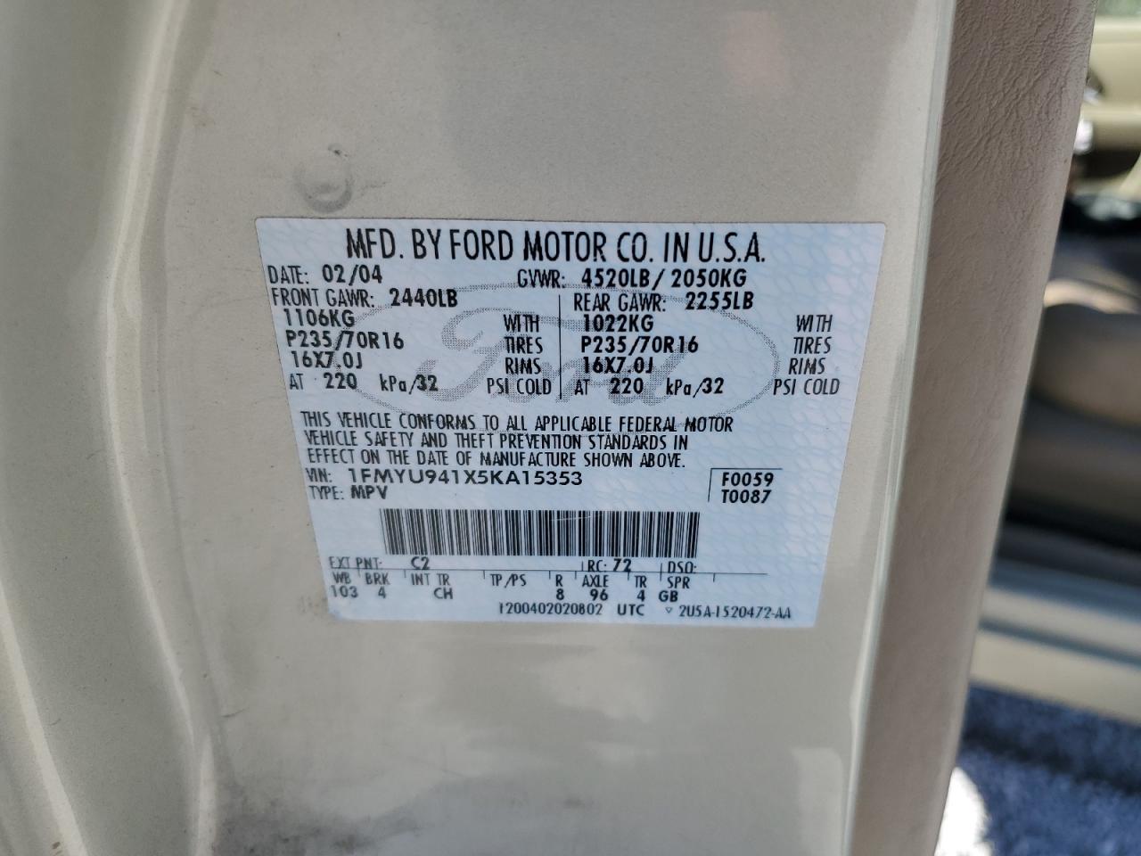 1FMYU941X5KA15353 2005 Ford Escape Limited