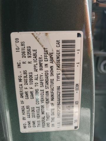 2010 Honda Accord Exl VIN: 1HGCP2F84AA042184 Lot: 58599804