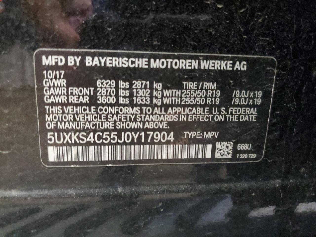 5UXKS4C55J0Y17904 2018 BMW X5 xDrive35D