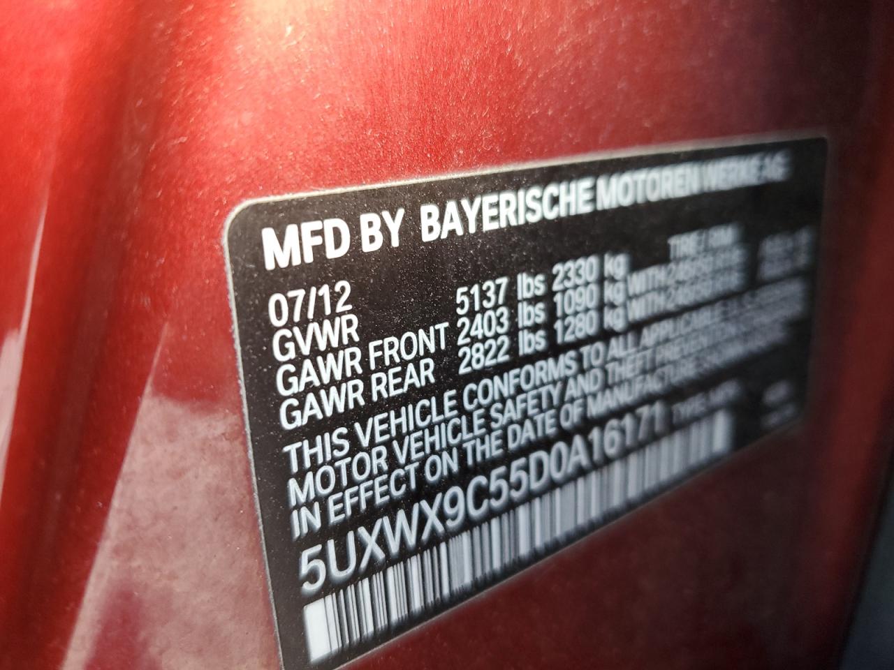 5UXWX9C55D0A16171 2013 BMW X3 xDrive28I