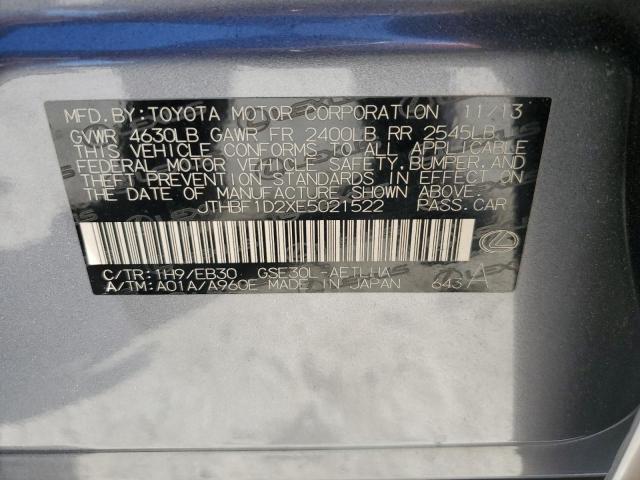 2014 Lexus Is 250 VIN: JTHBF1D2XE5021522 Lot: 57970214