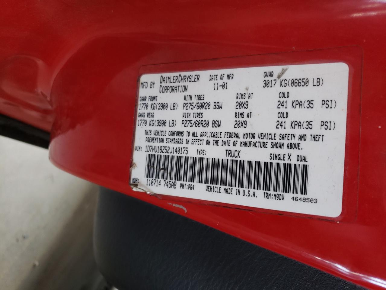 1D7HU18Z52J140175 2002 Dodge Ram 1500