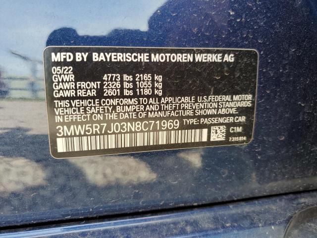 2022 BMW 330Xi VIN: 3MW5R7J03N8C71969 Lot: 60267414