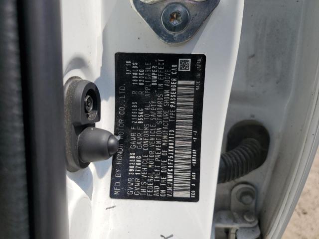 2018 Honda Civic Exl VIN: JHMFC1F75JX007173 Lot: 60797984