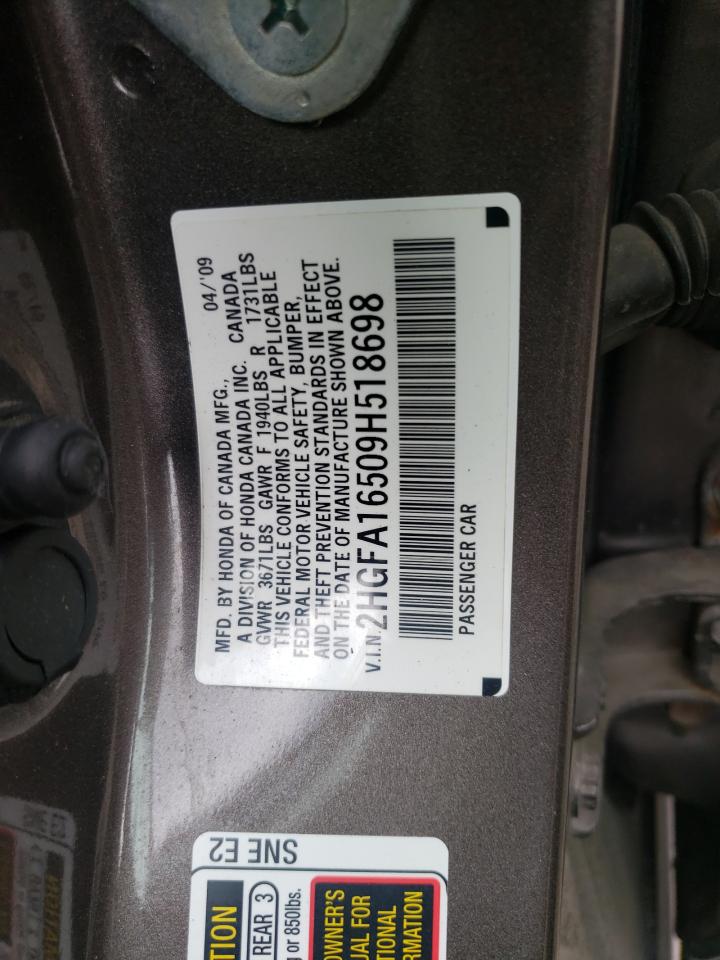 2HGFA16509H518698 2009 Honda Civic Lx