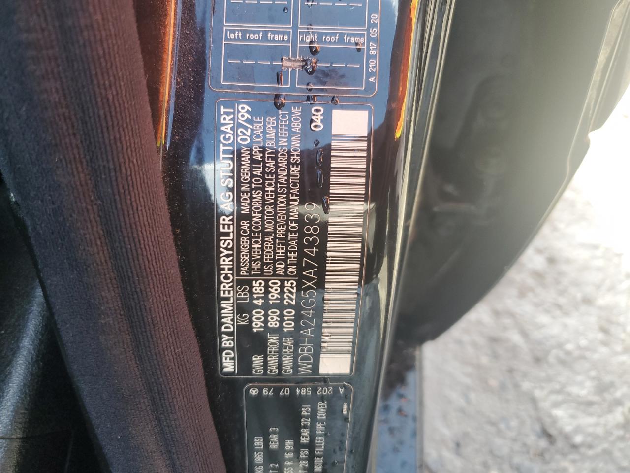 WDBHA24G5XA743839 1999 Mercedes-Benz C 230