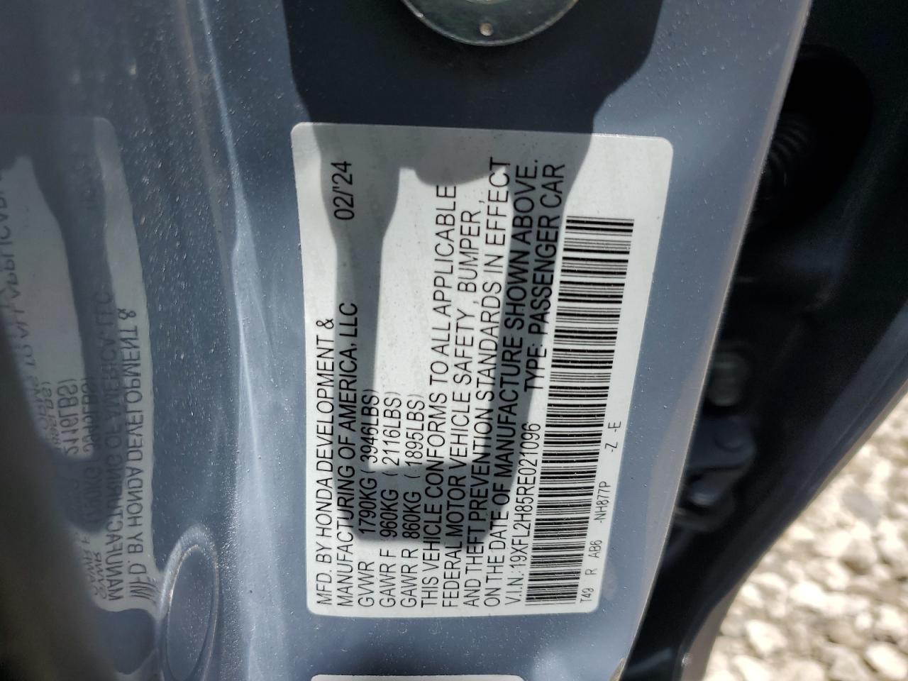19XFL2H85RE021096 2024 Honda Civic Sport 19XFL2H85RE021096 2024 Honda Civic Sport