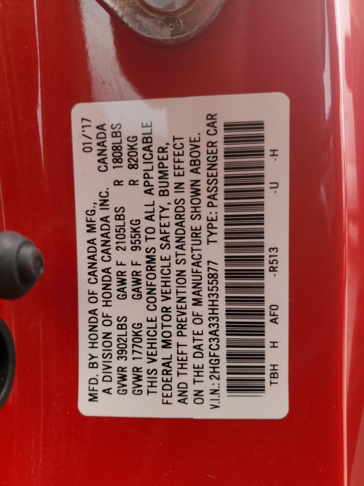 2HGFC3A33HH355877 2017 Honda Civic Ex 2HGFC3A33HH355877 2017 Honda Civic Ex