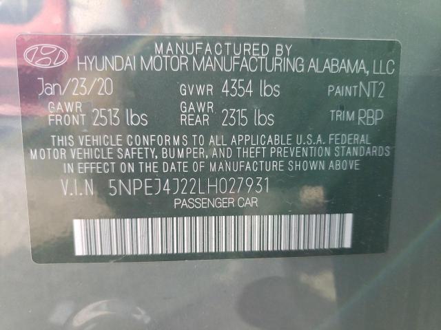 2020 Hyundai Sonata Sel Plus VIN: 5NPEJ4J22LH027931 Lot: 56609614