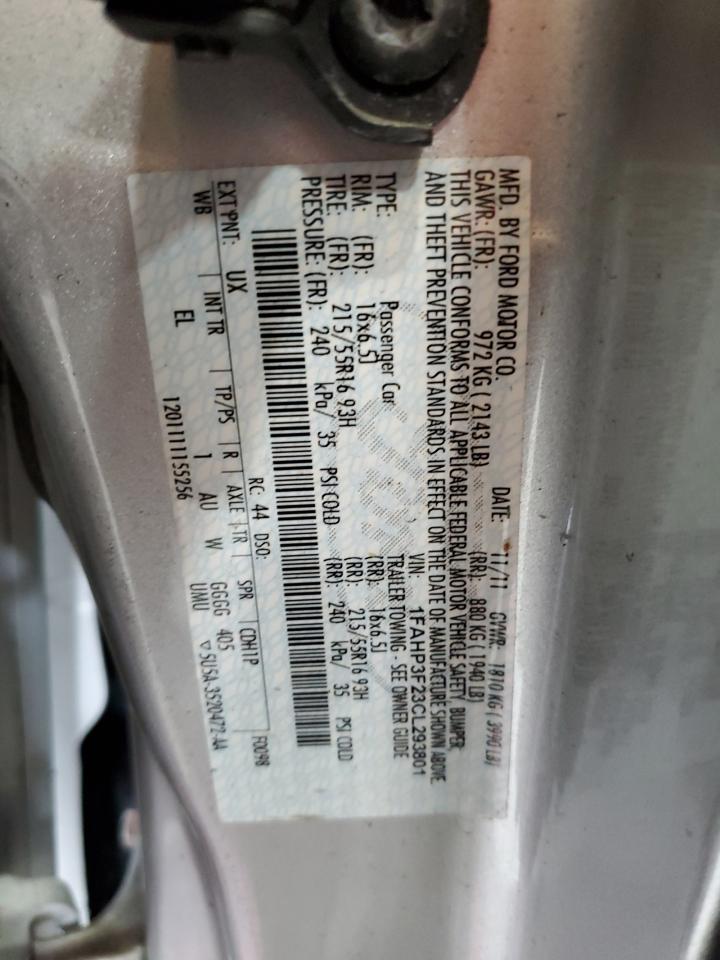 1FAHP3F23CL293801 2012 Ford Focus Se