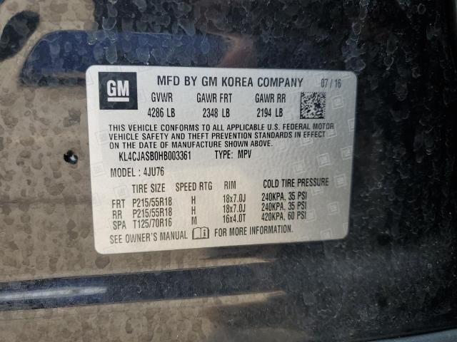 2017 Buick Encore Preferred VIN: KL4CJASB0HB003361 Lot: 59403884