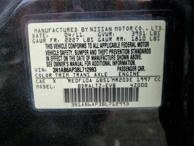 2011 Nissan Sentra 2.0 VIN: 3N1AB6AP3BL712993 Lot: 57848554