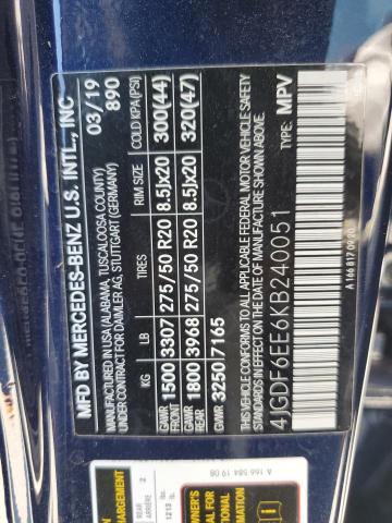 2019 Mercedes-Benz Gls 450 4Matic VIN: 4JGDF6EE6KB240051 Lot: 58522094