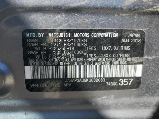 2019 MITSUBISHI OUTLANDER - JA4AP3AU9KU002063