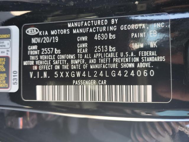2020 Kia Optima Sx VIN: 5XXGW4L24LG424060 Lot: 57839144